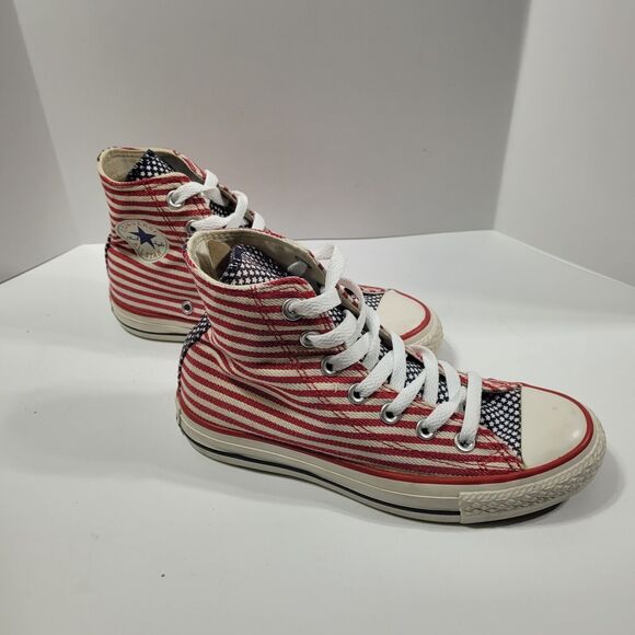 Converse All Star High Sneakers Men’s 3 ladies 5‎ Red Blue American Flag Shoe - Picture 1 of 7